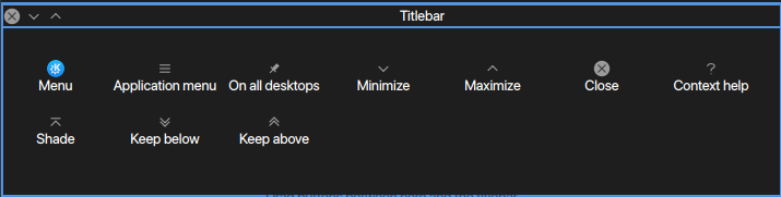 Close, Maximise, and Minimize to the left in that order, left-to-right.